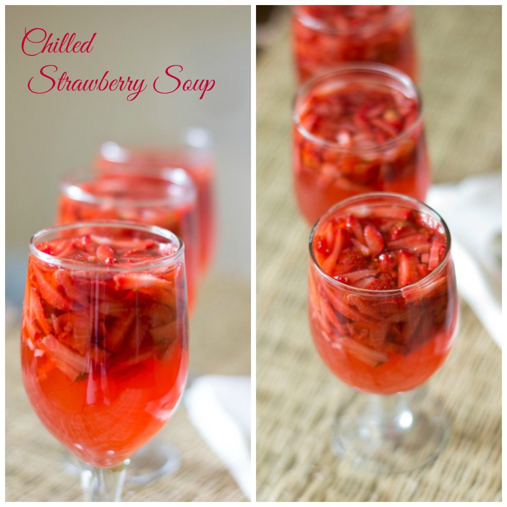 Strawberry Lemongrass soup recipe adapted from francois payard--collage-photo |kannammacooks.com #chilled-soup #strawberry #summer-soup #lemongrass #citrus #fruit-soup - 3