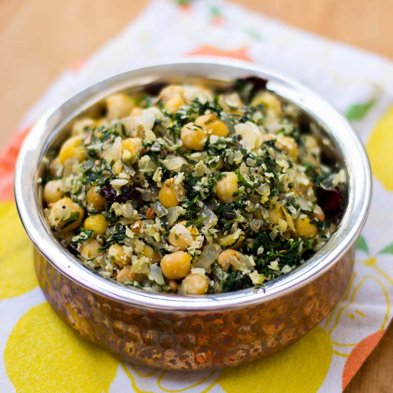 Vendhaya-keerai-methi-keerai-Kadalai-Poriyal-recipe