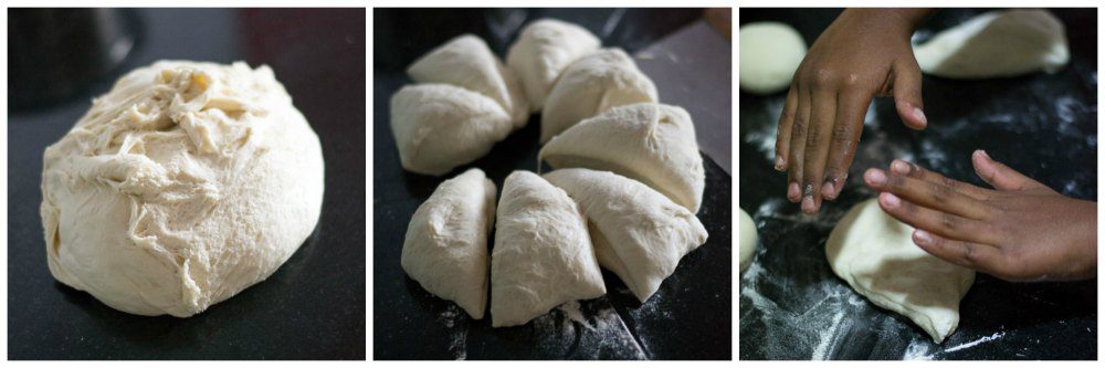 Easy-fast-rise-DIY-mini-pizza-project-for-childrens-party-shaping |kannammacooks.com #mini #pizza #diy #dough #from #scratch #fun #with #children #pizza #project - 17
