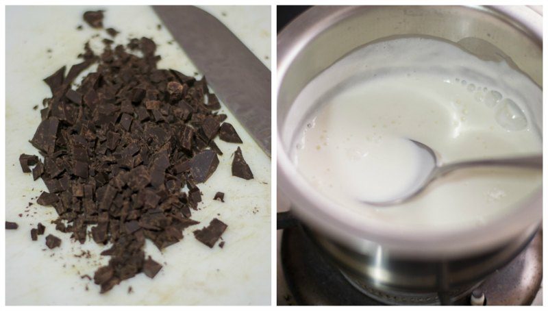 Eggless-Chocolate-mousse-pudding-with-china-grass-recipe-ganache - 7