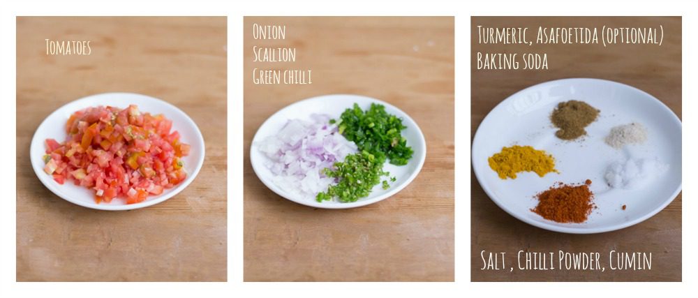 Glutenfree-vegan-besan-tomato-omelette-indian-breakfast-recipe-ingredients |kannammacooks.com #glutenfree #vegan #omelette #indian #chickpea #flour #pancake #yummy #breakfast #fluffy #recipe #indian - 2