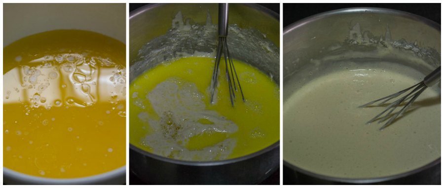 Moist-fluffy-best-simple-vanilla-cake-hot-milk-cake-indian-tea-cake--add-wet |kannammacooks.com #indian #tea #cake #vanilla #sponge #plain #crumb #yummy