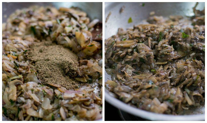 Mushroom-pepper-fry-kalan-milagu-varuval-pepper - 4