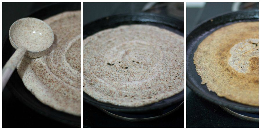 South-Indian-Fermented-Ragi-Dosa-batter-Recipe-cook-in-griddle - 7