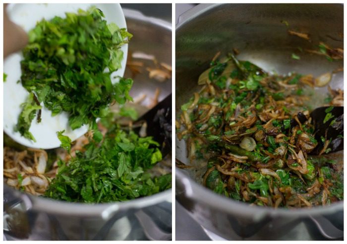 Tamil-style-mutton-biryani-mint-coriander