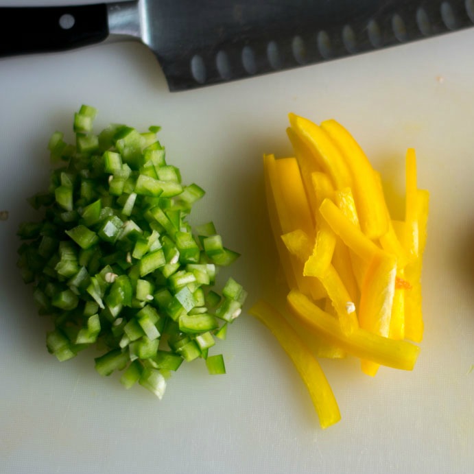 How to deseed and cut Capsicum