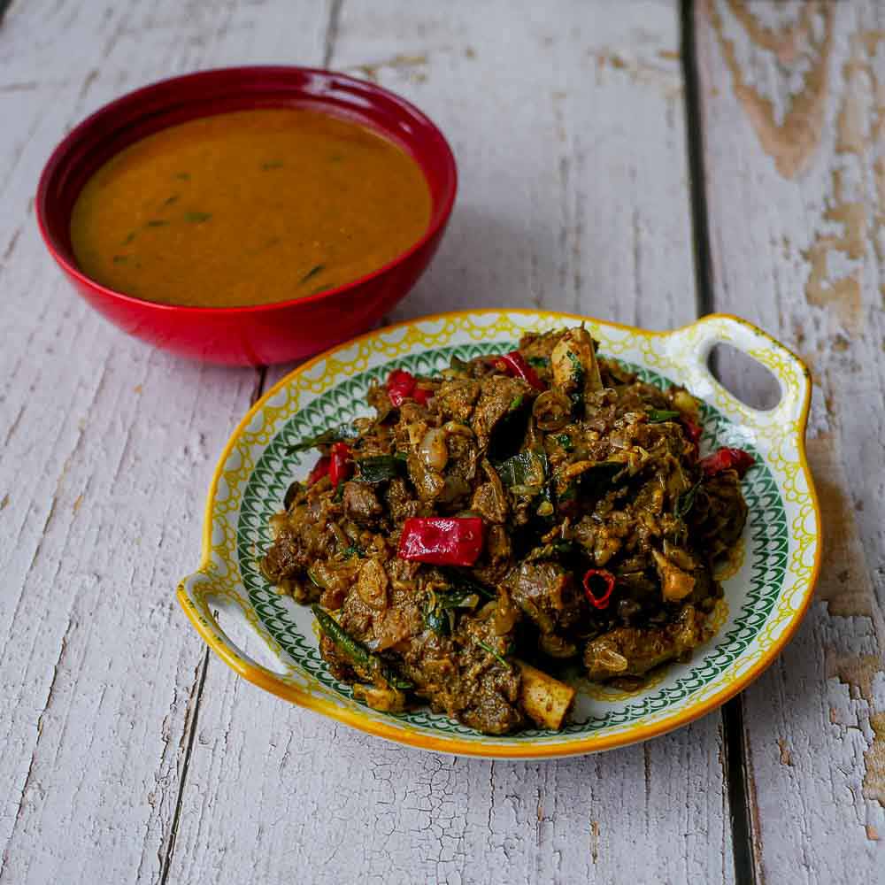 Mutton Thanni Kuzhambu and Mutton Varuval Recipe