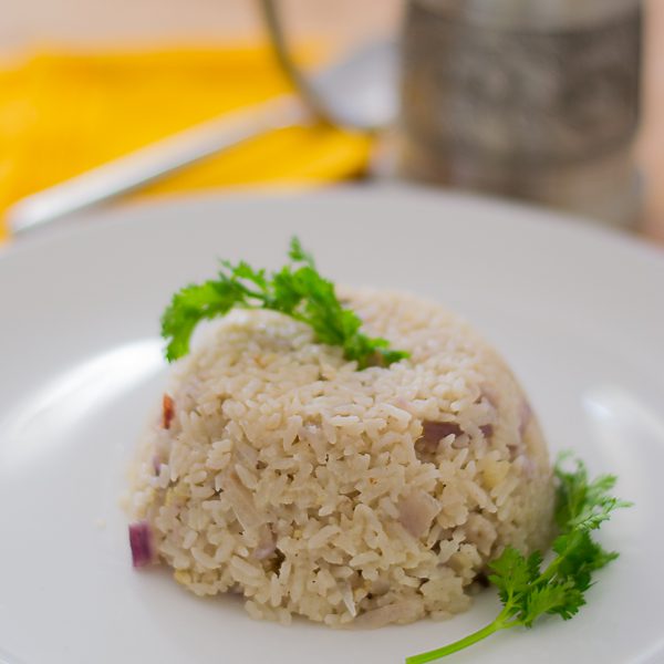 manju-aunties-thenga-paal-saadam-coconut-milk-rice-kuska-recipe |kannammacooks.com #kuska #coconut #milk #gluten #free #vegan #pilaf #seeraga #samba #rice