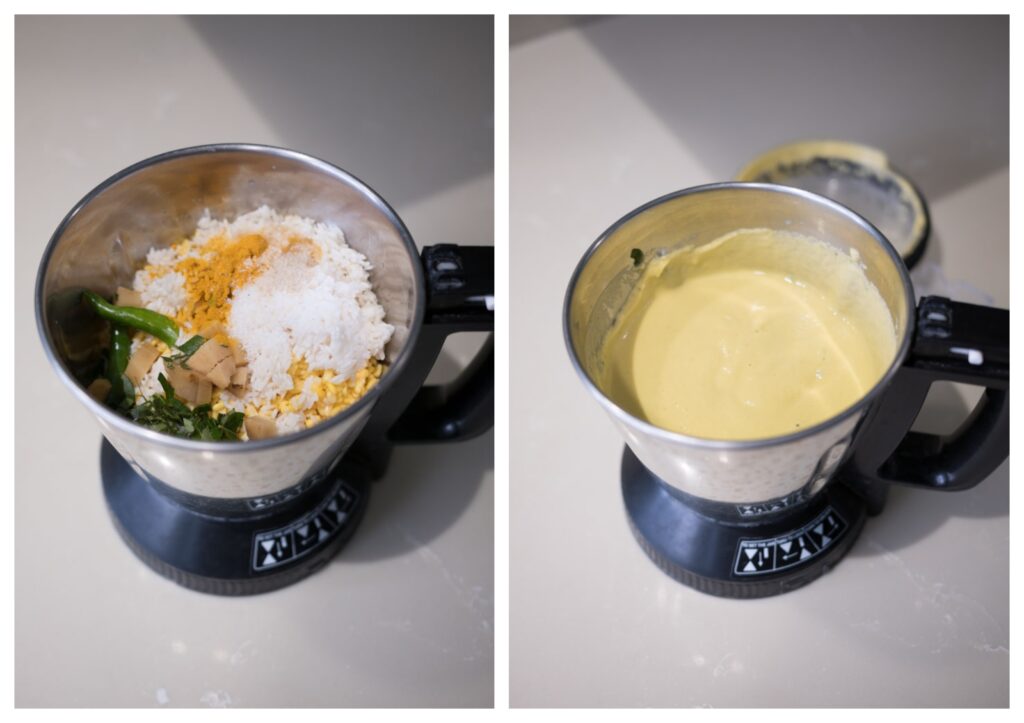 moong dal waffle prep