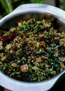 Mulai Keerai Poriyal – Amaranth Leaves stir fry – Kannamma Cooks