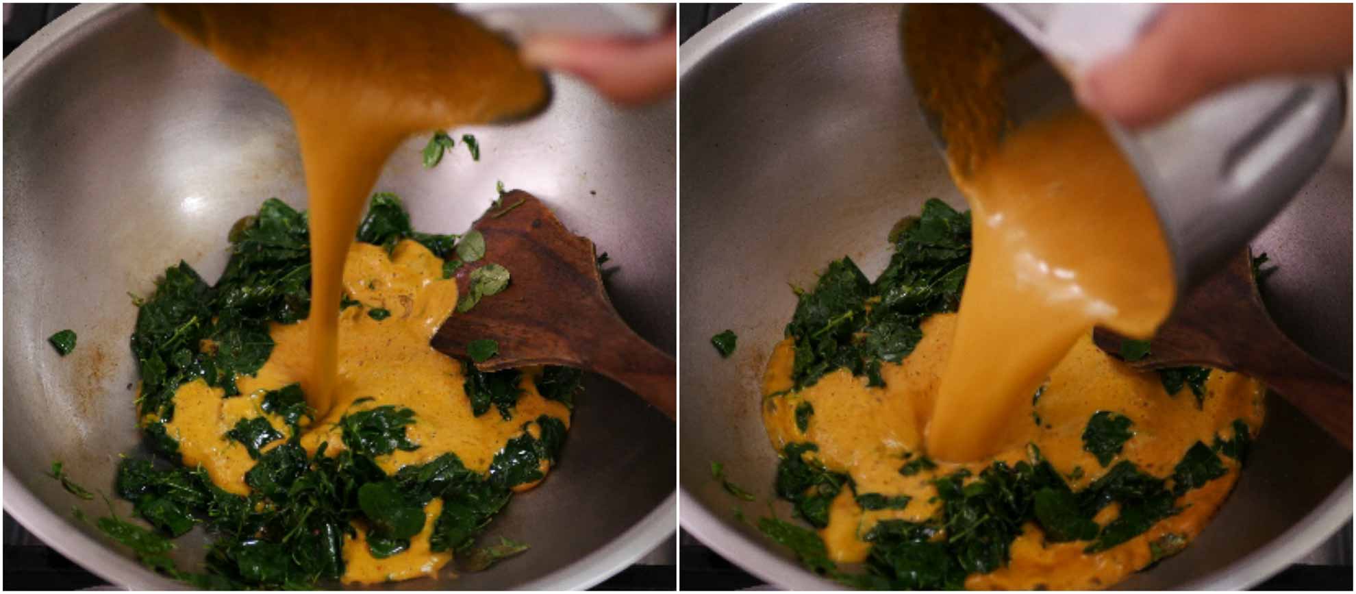 Murungai Keerai Kuzhambu, Drumstick Leaves Kuzhambu Kannamma Cooks