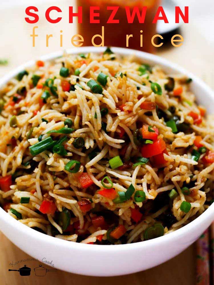 schezwan veg fried rice recipe – Kannamma Cooks