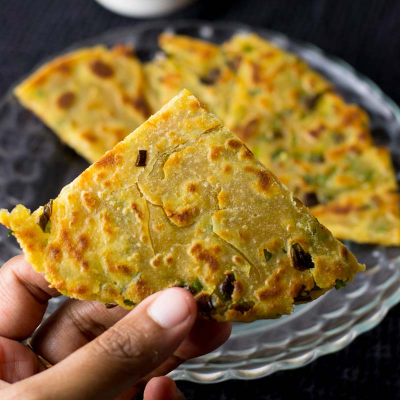 Spring Onion Paratha with Cheese
